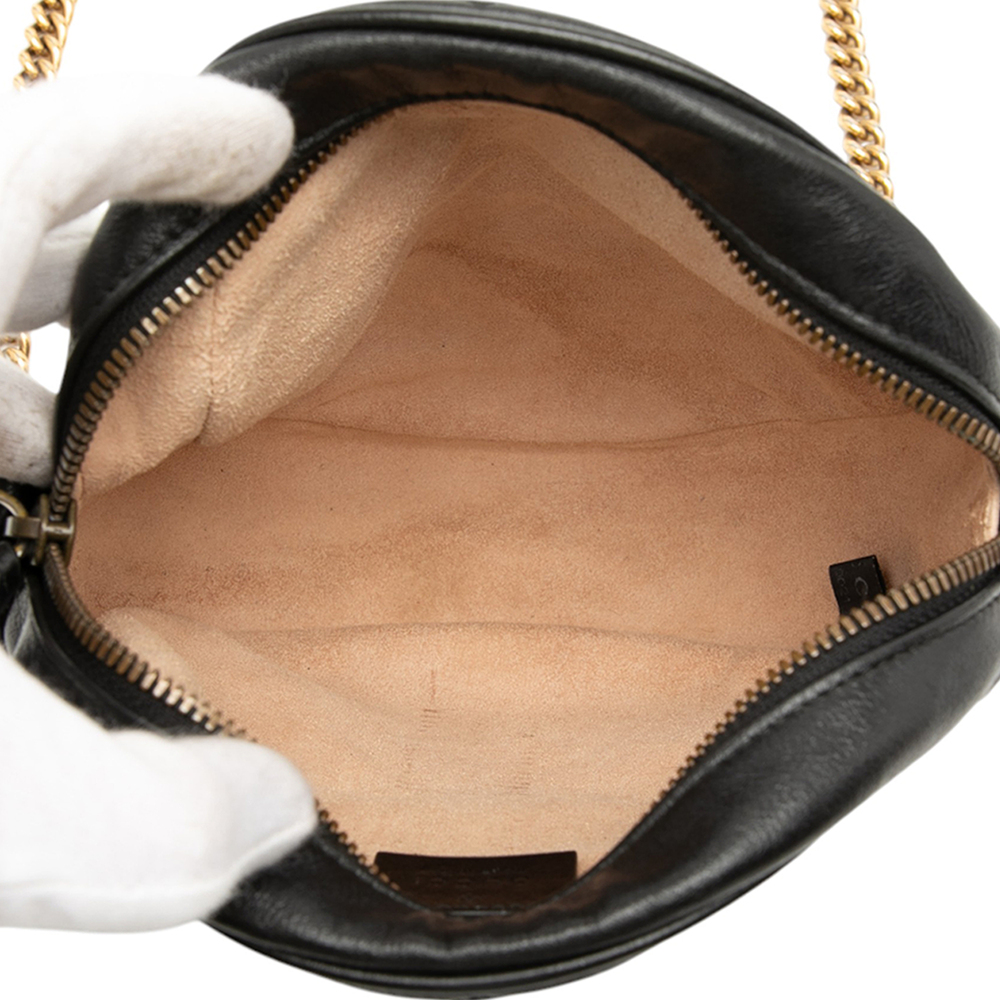 Pre-Loved Gucci Mini GG Marmont Matelasse Leather Round Crossbody - Picture 4 of 7